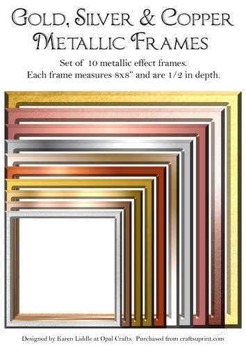 1/2 inch Gold, Silver & Copper Metallic Effect Frames 