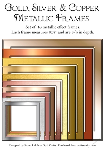 3/4 inch Gold, Silver & Copper Metallic Effect Frames 