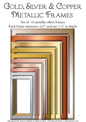1/2 inch Gold, Silver & Copper Metallic Effect Frames 