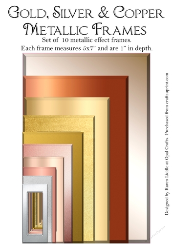 1 inch Gold, Silver & Copper Metallic Effect Frames 