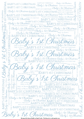 Glitter Babys 1st Christmas Word Backing Paper