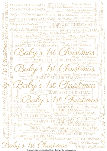 Glitter Babys 1st Christmas Word Backing Paper