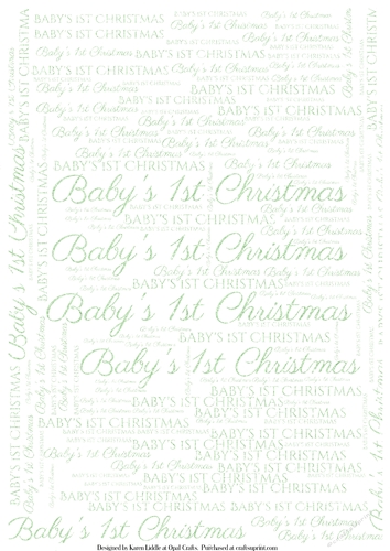 Glitter Babys 1st Christmas Word Backing Paper
