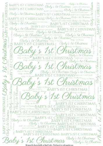 Glitter Babys 1st Christmas Word Backing Paper