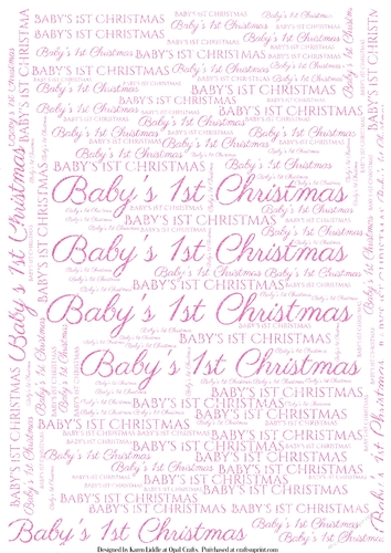 Glitter Babys 1st Christmas Word Backing Paper