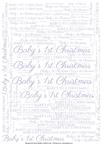 Glitter Babys 1st Christmas Word Backing Paper