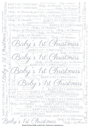 Glitter Babys 1st Christmas Word Backing Paper