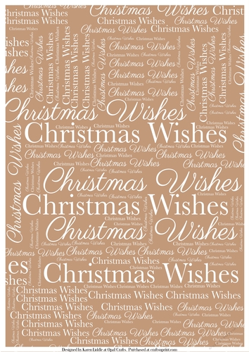 Christmas Wishes Word Backing Paper on Beige Background