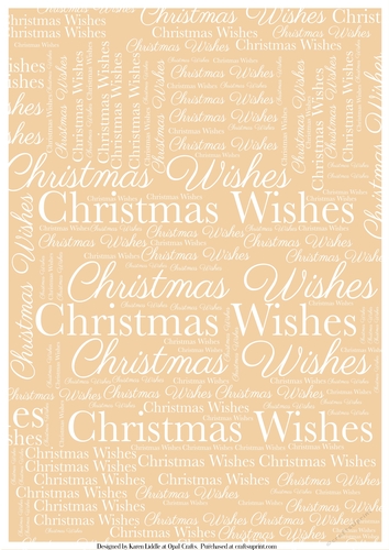 Christmas Wishes Word Backing Paper on Light Beige Background