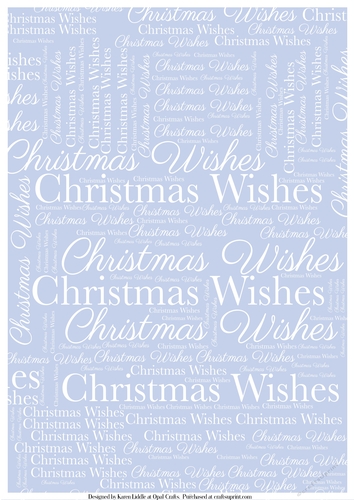 Christmas Wishes Word Backing Paper on Light Blue Background