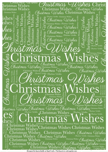 Christmas Wishes Word Backing Paper on Light Green Background
