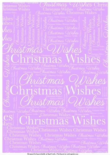 Christmas Wishes Word Backing Paper on Lilac Background