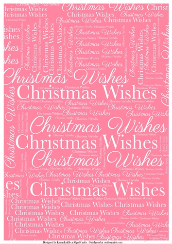Christmas Wishes Word Backing Paper on Light Pink Background