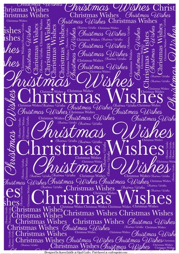 Christmas Wishes Word Backing Paper on Purple Background
