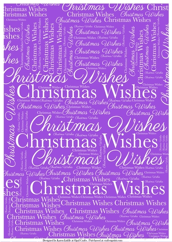 Christmas Wishes Word Backing Paper on Medium Purple Background