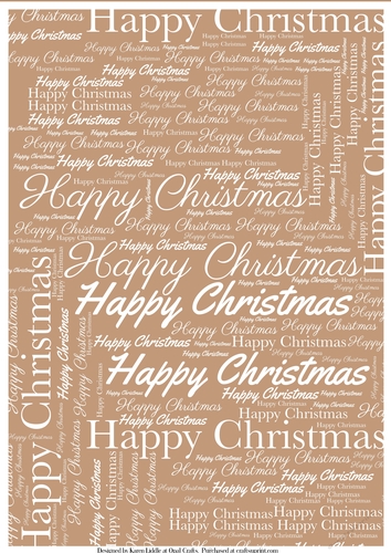 Happy Christmas Word Backing Paper on Beige Background