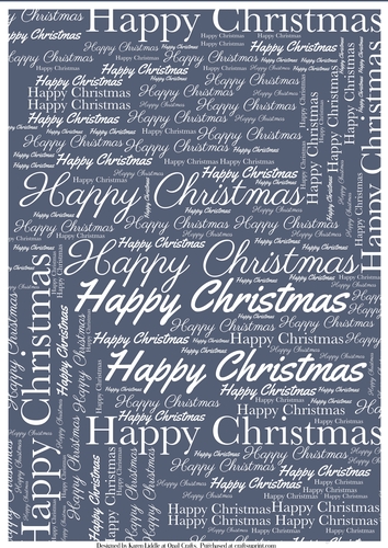 Happy Christmas Word Backing Paper on Blue  Background