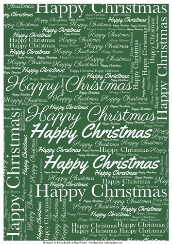 Happy Christmas Word Backing Paper on Dark Green Background