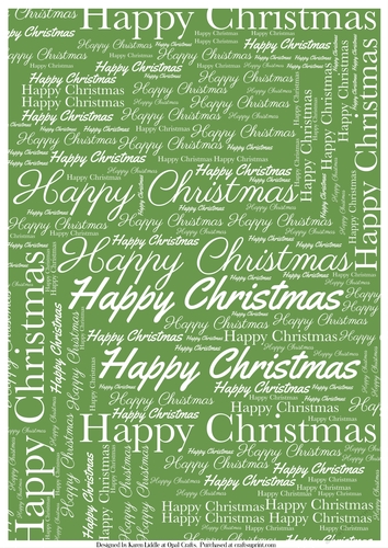 Happy Christmas Word Backing Paper on Light Green Background