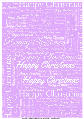 Happy Christmas Word Backing Paper on Lilac Background