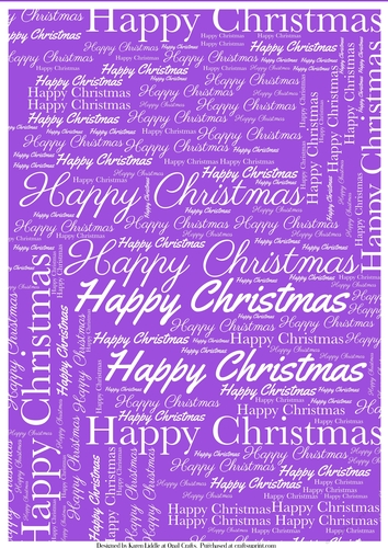 Happy Christmas Word Backing Paper on Mediium Purple Background