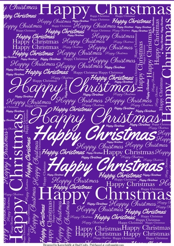 Happy Christmas Word Backing Paper on Purple Background