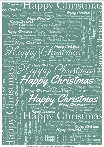 Happy Christmas Word Backing Paper on Light Teal Background
