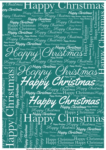 Happy Christmas Word Backing Paper on Teal Background
