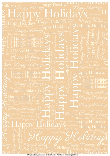 Happy Holidays Word Backing Paper on Light Beige Background