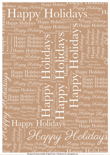 Happy Holidays Word Backing Paper on Beige Background