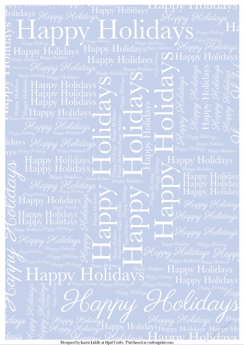 Happy Holidays Word Backing Paper on Light Blue Background