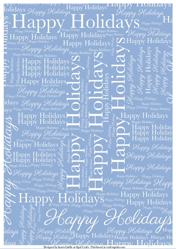 Happy Holidays Word Backing Paper on Medium Blue Background