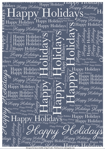 Happy Holidays Word Backing Paper on Blue Background
