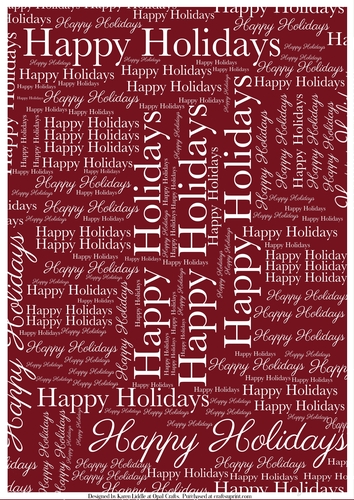 Happy Holidays Word Backing Paper on Burgundy Background