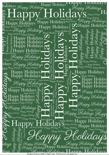 Happy Holidays Word Backing Paper on Dark Green Background