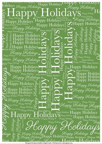 Happy Holidays Word Backing Paper on Light Green Background