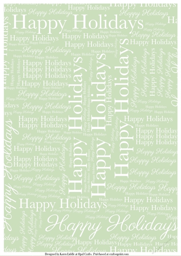 Happy Holidays Word Backing Paper on Sage Green Background