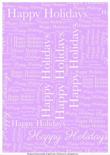 Happy Holidays Word Backing Paper on Lilac Background