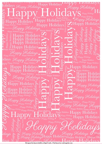 Happy Holidays Word Backing Paper on Pink Background