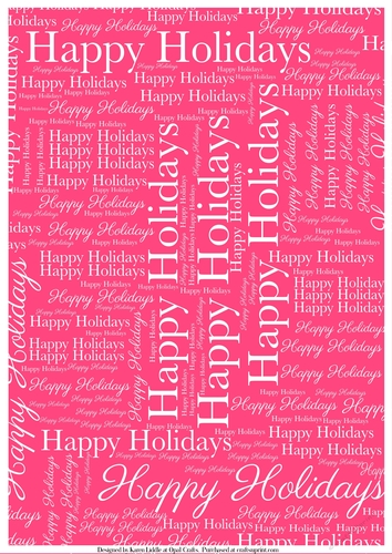 Happy Holidays Word Backing Paper on Pink Background