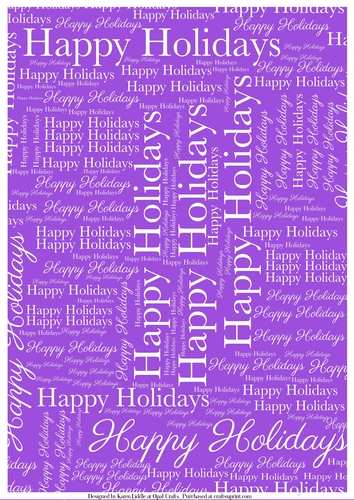 Happy Holidays Word Backing Paper on Medium Purple Background