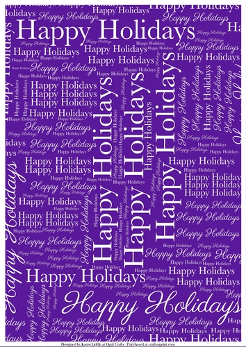 Happy Holidays Word Backing Paper on Purple Background