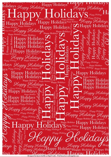Happy Holidays Word Backing Paper on Red Background