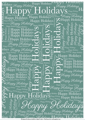 Happy Holidays Word Backing Paper on Light Teal Background