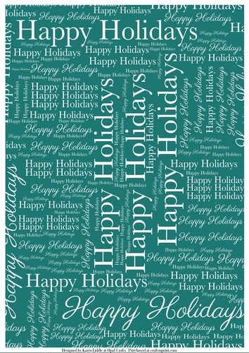 Happy Holidays Word Backing Paper onTeal Background