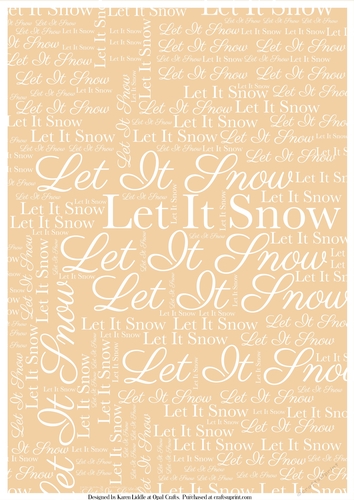 Let It Snow Word Backing Paper on Light Beige Background