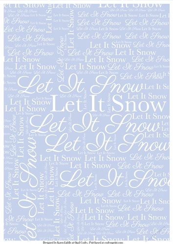 Let It Snow Word Backing Paper on Light Blue Background