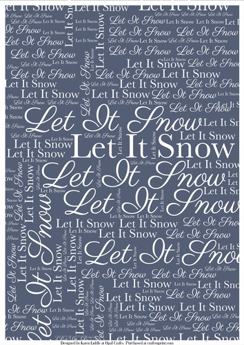 Let It Snow Word Backing Paper on Blue Background