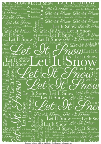 Let It Snow Word Backing Paper on Light Green Background