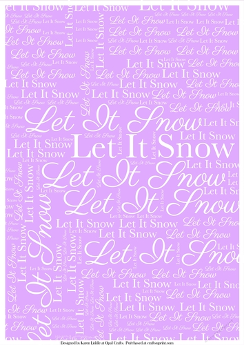 Let It Snow Word Backing Paper on Lilac Background